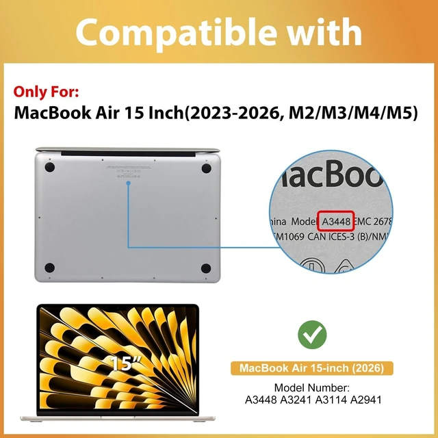 Alt view image 9 of 14 - 2 Pack Screen Protector for 15" MacBook Air 2026-2023 9H HD Clear Tempered Glass Anti-Scratch Bubble-Free Film Guard Screen Protector for MacBook Air 15 Inch 2026-2023 M5-M2