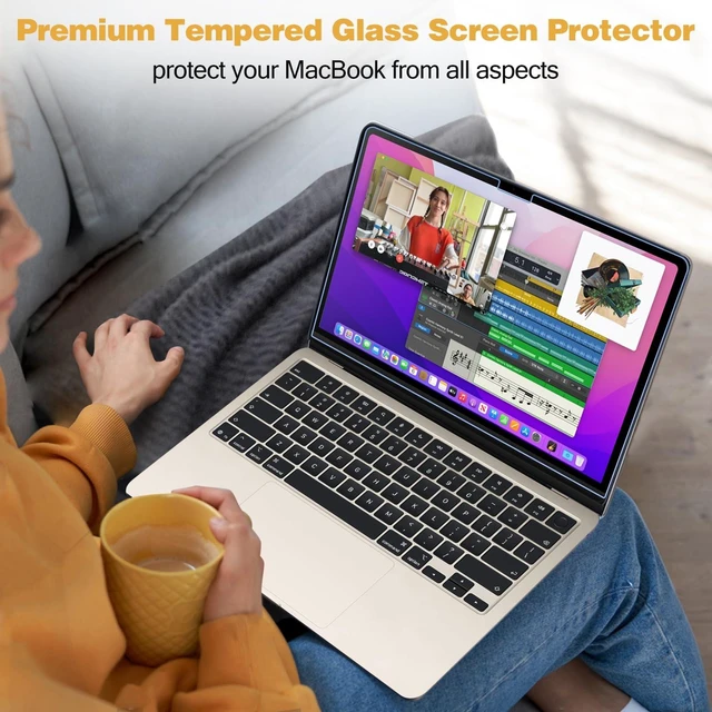 Alt view image 13 of 14 - 2 Pack Screen Protector for 15" MacBook Air 2026-2023 9H HD Clear Tempered Glass Anti-Scratch Bubble-Free Film Guard Screen Protector for MacBook Air 15 Inch 2026-2023 M5-M2