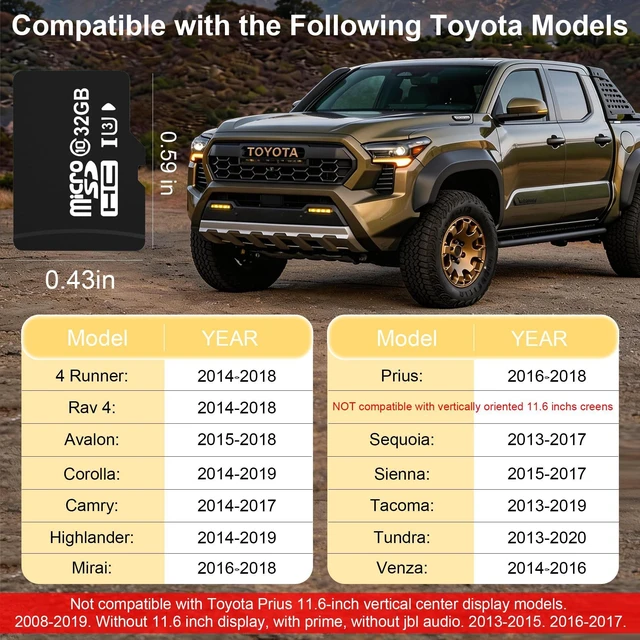 Alt view image 9 of 14 - 2026 Latest Navigation SD Card GPS Map Update 86271-0E077 for Toyota Highlander, Tacoma, Sienna, RAV4, Tundra, 4Runner, Prius, Venza, Mirai, Corolla, Camry, Avalon, Toyota Map Card for USA/Canada