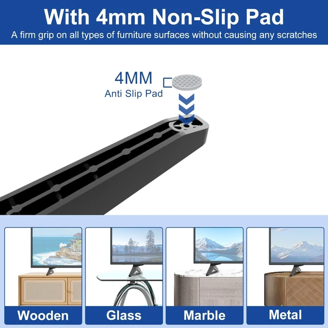 Alt view image 12 of 14 - TV Stand Legs for LG TV Legs 60 65 in 65UQ7950 65UJ6300 65UJ6320 65UJ6540 65UK6200 65UK6500 65UK6500PLA 65UM7300 65UN7300 60UJ6200 60UJ6300 60UK6200 60UM6950 60UN7300 for LG Television Stand wr Screw