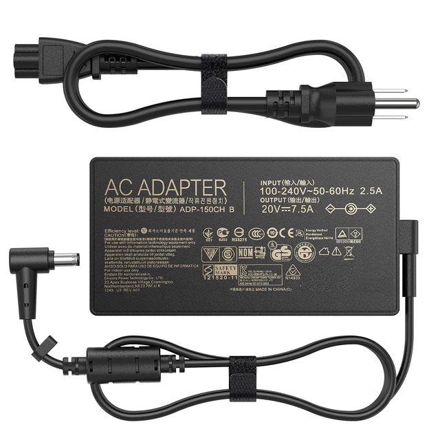 Alt view image 8 of 14 - 150W AC Charger Fit for Genuine Asus TUF Gaming A15-FA506IH A17-FA706IH FX505GT FX505DT A18-150P1A ASUS ROG G531GT-AL123T XS53 G531GD Zenbook Pro 14 ADP-150CH B 20V 7.5A Laptop Adapter