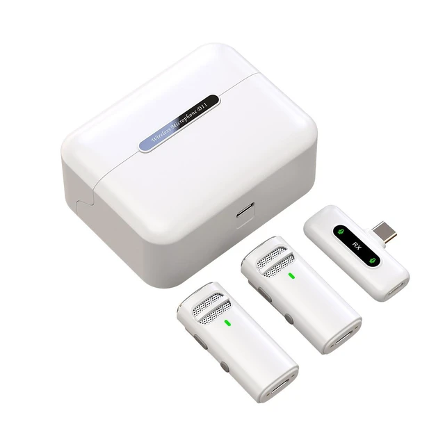 Alt view image 2 of 2 - SOEWIOU K8/K9 2.4G Wireless Lavalier Microphone (White), Jerry Chip, 1-to-1/1-to-2 Dual Mode, Reverb Monitor & Speaker, Noise Canceling Mini Mic for Influencer Live Streaming, Cross-Border E-Commerce