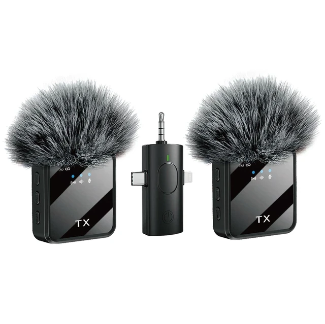 Alt view image 2 of 3 - SOEWIOU F11 F15 Wireless Lavalier Microphone 1 Transmitter 2 Receiver, Universal Clip-on Lapel Mic, Intelligent Noise Reduction Wireless Mic for Live Streaming, TikTok YouTube Vlog Interview