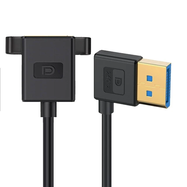 Alt view image 8 of 14 - SOEWIOU Ultrafine Left Angled DisplayPort 1.4 DP Male to Female Extension Cable 8K 60hz 4K 144hz for Desktop Laptop Monitor Graphics Card 30cm