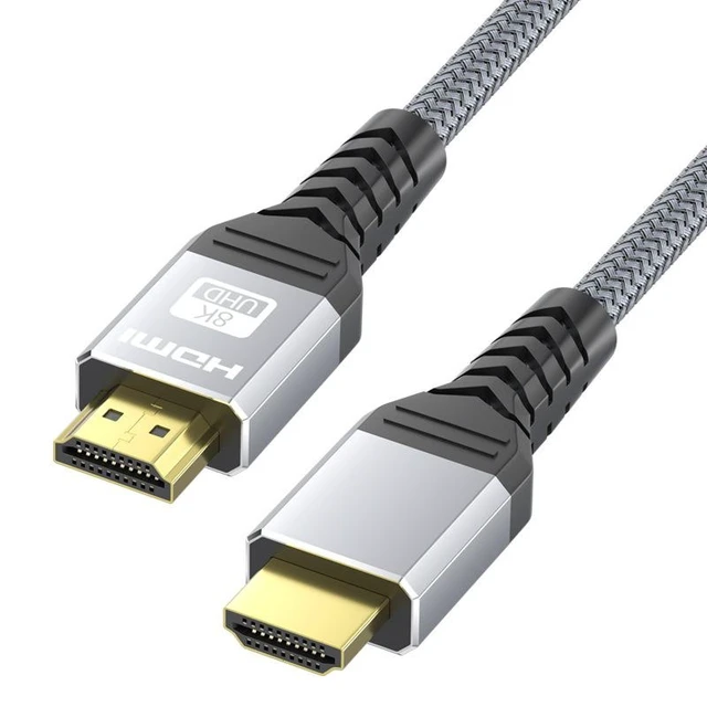 Alt view image 5 of 8 - SOEWIOU HDMI 2.1 High Speed Cable 8K@60Hz, Silver Gray 1M, for TV Projector Laptop Monitor