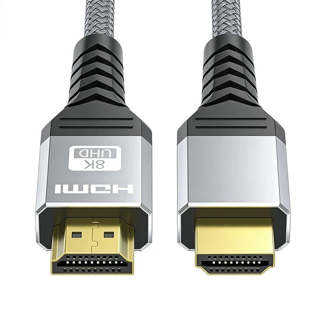Alt view image 8 of 8 - SOEWIOU HDMI 2.1 High Speed Cable 8K@60Hz, Silver Gray 1M, for TV Projector Laptop Monitor