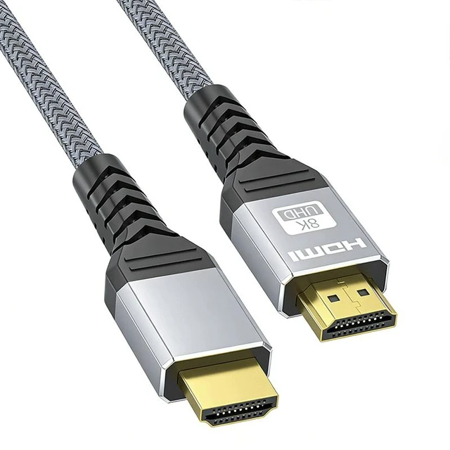 Alt view image 7 of 8 - SOEWIOU HDMI 2.1 High Speed Cable 8K@60Hz, Silver Gray 1M, for TV Projector Laptop Monitor