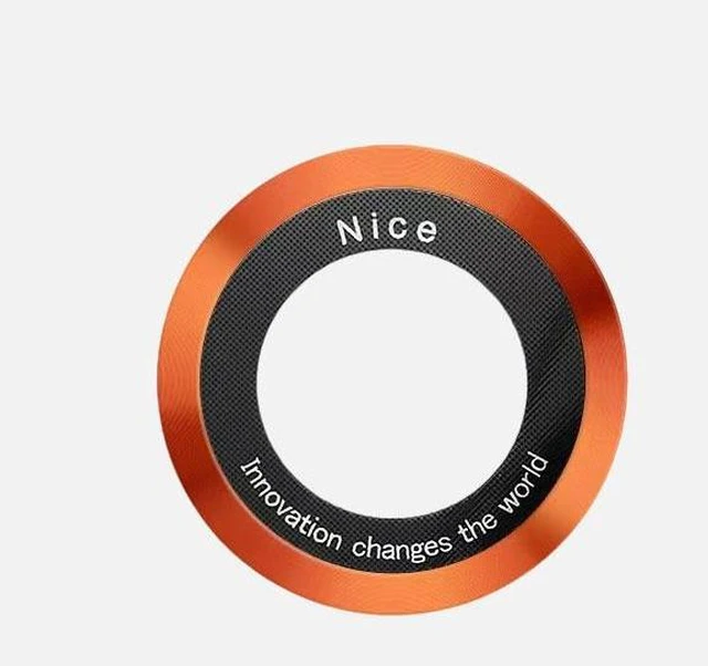 Alt view image 4 of 6 - SOEWIOU Ultra-Thin CD Pattern Magnetic Sheet, MagSafe Compatible Magnet Sticker for Car Mount & Phone Case, Orange, 2 Pack