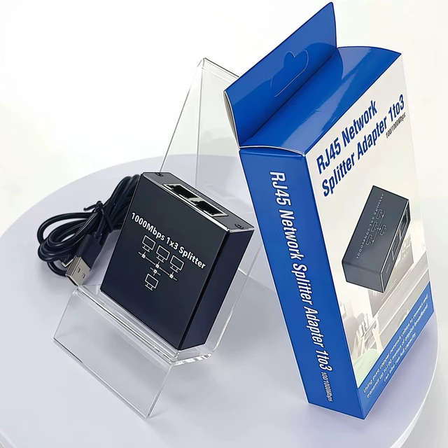 Alt view image 6 of 6 - SOEWIOU Gigabit Ethernet Splitter, RJ45 Full Gigabit Network Distributor 1 In 2 / 1 In 3 / 1 In 4 Port LAN Cable Splitter for Home Office Router Monitoring
