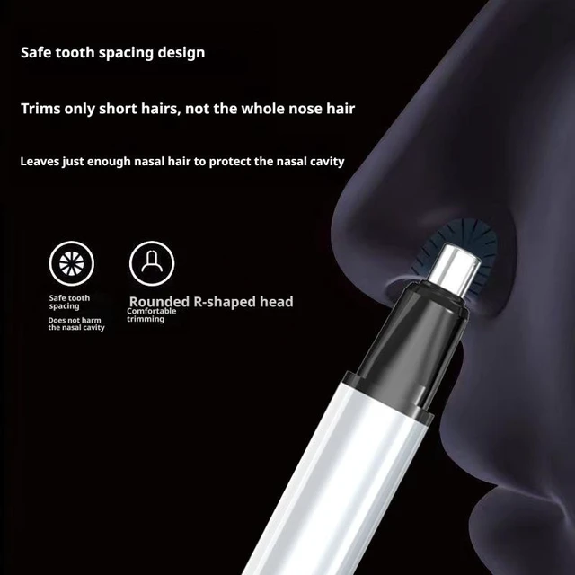Alt view image 6 of 8 - SOEWIOU Rechargeable Electric Nose Hair Trimmer, Portable Mini Nose & Ear Hair Trimmer, Rotary Dual-Edge Blades, Washable Detachable Head, Painless Grooming Trimmer for Men & Women, Black