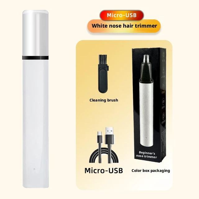 Alt view image 5 of 8 - SOEWIOU Rechargeable Electric Nose Hair Trimmer, Portable Mini Nose & Ear Hair Trimmer, 360° Rotary Dual-Edge Blades, Washable Detachable Head, Painless Cordless Grooming Trimmer for Men & Women, Whit
