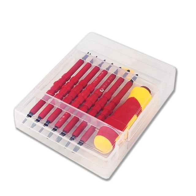 Alt view image 5 of 6 - SOEWIOU Insulated Electrician Screwdriver Set, Chrome Vanadium Steel Blackened Hardened Magnetic Screwdriver Bits, High Magnetism Non-Slip Repair Screwdriver Kit for Electrical Maintenance