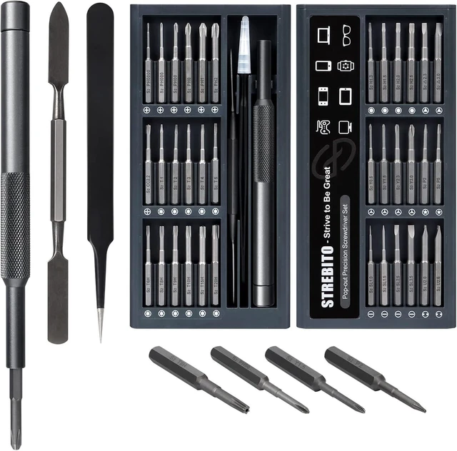 Alt view image 8 of 14 - SOEWIOU Small Screwdriver Set 39 in 1 Precision Screwdriver Set, Electronics Tool Kit Screwdriver Kit - PC, Laptop, RC, Computer, Phone Repair Kit, S2 Steel Long Bits - Torx, Pentalobe, Triwing