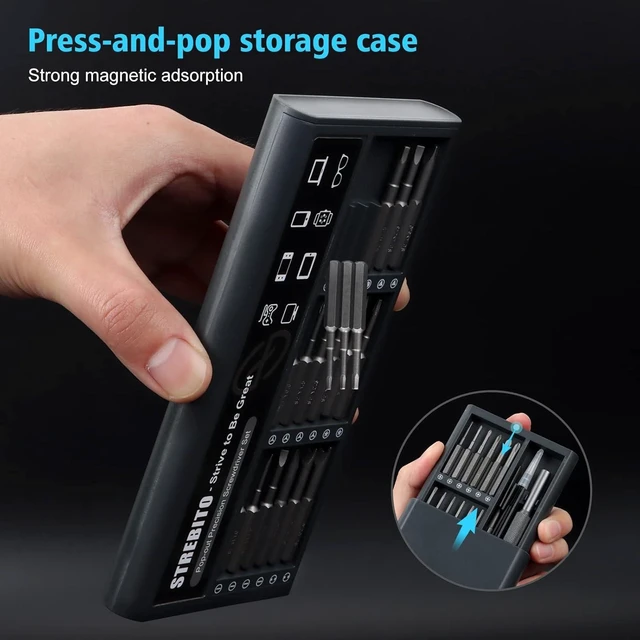 Alt view image 13 of 14 - SOEWIOU Small Screwdriver Set 39 in 1 Precision Screwdriver Set, Electronics Tool Kit Screwdriver Kit - PC, Laptop, RC, Computer, Phone Repair Kit, S2 Steel Long Bits - Torx, Pentalobe, Triwing