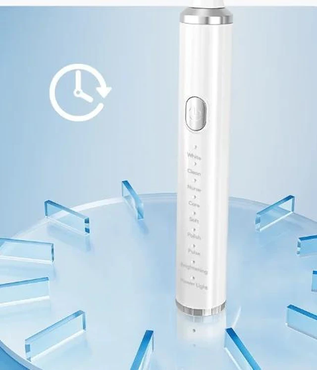Alt view image 9 of 10 - SOEWIOU Sonic Electric Toothbrush 67g,USB-C Rechargeable with LCD Display, 8 Brushing Modes, 4 Dupont Brush Heads, 2-Min Timer & 30-S Quad-Pacer, IPX7 Waterproof Travel Toothbrush, 30-Day Battery