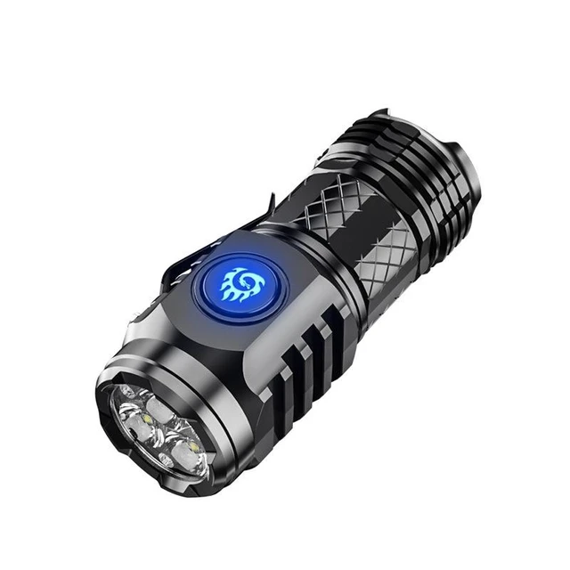 Alt view image 5 of 8 - SOEWIOU Super Bright LED Flashlight, Three-Eyed Monster Portable Torch, USB Rechargeable, Waterproof for Outdoor Camping & Night Riding