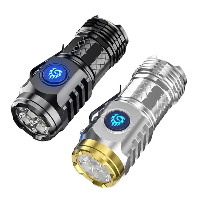 Alt view image 6 of 8 - SOEWIOU Super Bright LED Flashlight, Three-Eyed Monster Portable Torch, USB Rechargeable, Waterproof for Outdoor Camping & Night Riding