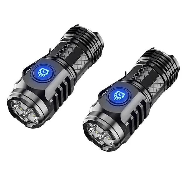 Alt view image 7 of 8 - SOEWIOU Super Bright LED Flashlight, Three-Eyed Monster Portable Torch, USB Rechargeable, Waterproof for Outdoor Camping & Night Riding