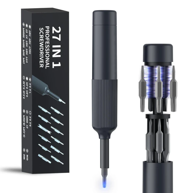 Alt view image 5 of 7 - 27-in-1 Precision Screwdriver Set Mini Repair Tool Kit with High-Hardness Alloy Steel Bits Non-Slip Handle and Portable Storage Case for Phones Laptops Glasses Watches and Small Electronics