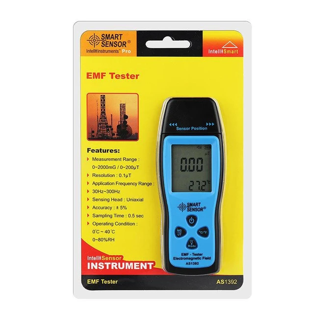 Alt view image 6 of 6 - SOEWIOU AS1392 Electromagnetic Radiation Tester, Handheld EMF Meter for Home & Industrial Use, 30Hz300Hz Frequency Range