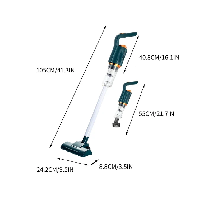 Alt view image 9 of 12 - SOEWIOU Cordless Vacuum Cleaner 2 in 1, Quiet & Powerful, Rechargeable Handheld Stick Vac for Home Cleaning
