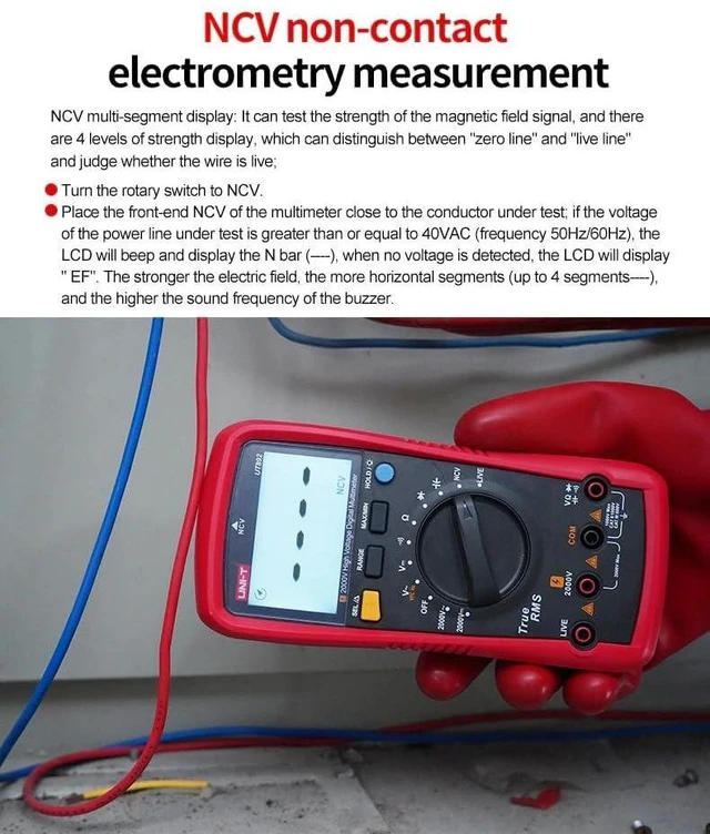 Alt view image 14 of 14 - Multimeter clamp Meter UT892 2000V High Voltage Digital Multimeter for Mine AC DC Voltmeter True RMS Capacitor Tester Frequency Meter(UT892)