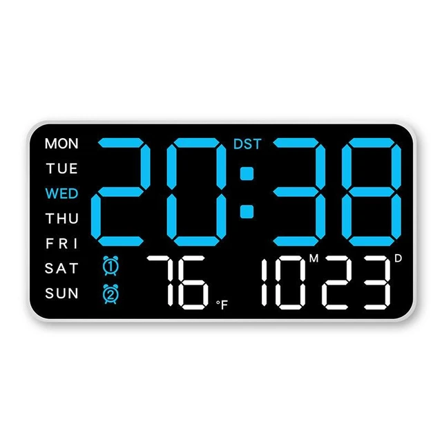 Alt view image 4 of 9 - SOEWIOU Frameless Digital Clock 6659 Multifunctional Wall & Desk Clock, Minimalist Digital Display Wall Clock for Living Room