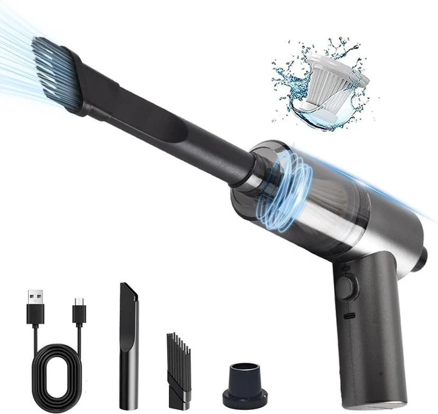 Alt view image 7 of 12 - SOEWIOU Handheld Car Vacuum Cleaner, 3-in-1 High Power Mini Rechargeable Vacuum, Multifunctional Blow Suction LED Lighting Portable Car & Home Cleaner