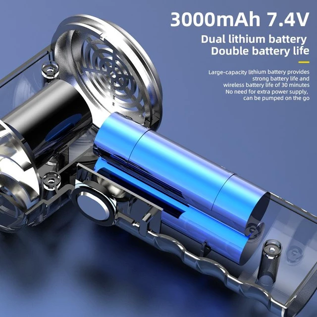 Alt view image 11 of 12 - SOEWIOU Handheld Car Vacuum Cleaner, 3-in-1 High Power Mini Rechargeable Vacuum, Multifunctional Blow Suction LED Lighting Portable Car & Home Cleaner