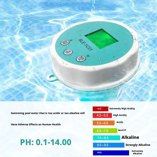 Alt view image 9 of 10 - SOEWIOU Floating Pool Water Tester, 6-in-1 PH/EC/TDS/ORP/Free Chlorine/Residual Chlorine Detector, Bluetooth APP Smart Water Quality Analyzer