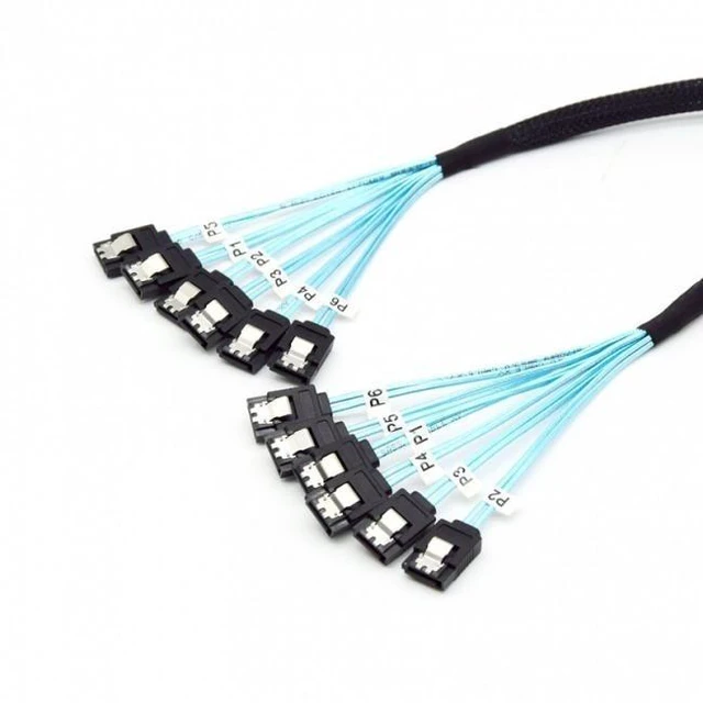 Alt view image 8 of 14 - SOEWIOU HKCY SF-018 Internal 6 SATA 7pin to 6 SATA 7pin Target SSD Hard Disk 6Gbps Data Server Raid Cable