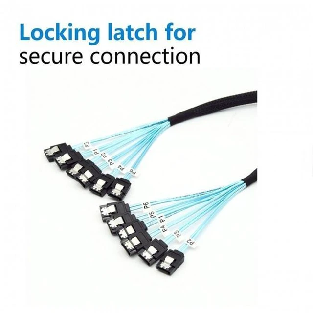 Alt view image 11 of 14 - SOEWIOU HKCY SF-018 Internal 6 SATA 7pin to 6 SATA 7pin Target SSD Hard Disk 6Gbps Data Server Raid Cable
