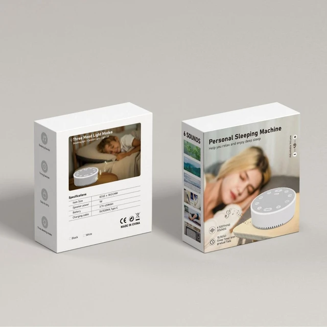 Alt view image 10 of 10 - SOEWIOU Custom Mold White Noise Sleep Machine, Soothing Sound Therapy Speaker with Breathing Light, Mood & Sleep Regulator
