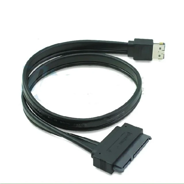 Alt view image 3 of 3 - Power eSATA(esata+usb) 12V+5V to SATA 22pin cable,0.5m length eSATA to SATA