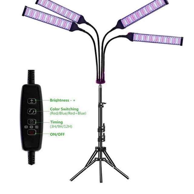 Alt view image 7 of 12 - SOEWIOU 12V LED Plant Grow Light, Full Spectrum Growing Lamp with Foldable Stand & Clip for Seedlings, Succulents & Indoor Plants