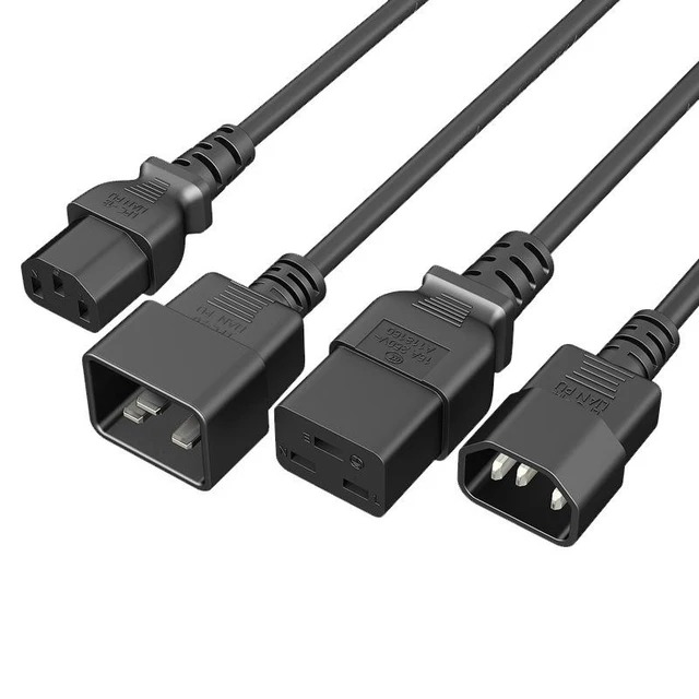Alt view image 4 of 6 - SOEWIOU C14 to C19 / C13 to C20 PDU Power Extension Cable, 3×1.5mm² 1M Heavy Duty Cord for Server Rack