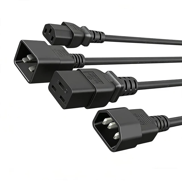 Alt view image 6 of 6 - SOEWIOU C14 to C19 / C13 to C20 PDU Power Extension Cable, 3×1.5mm² 1M Heavy Duty Cord for Server Rack