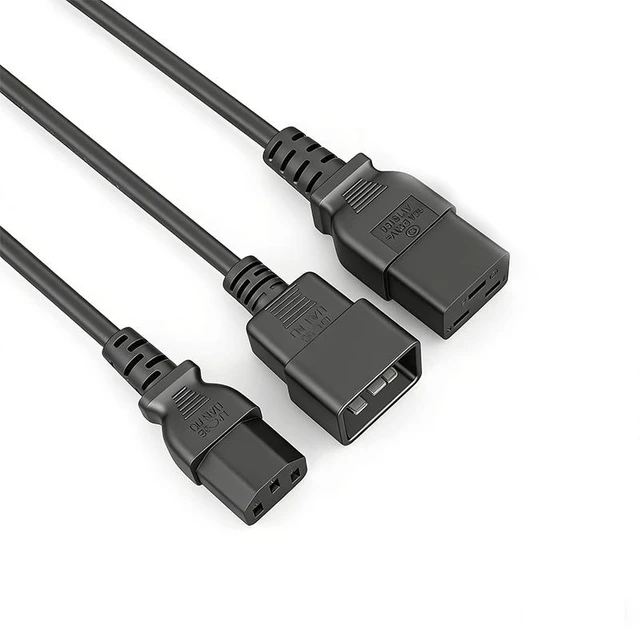 Alt view image 5 of 6 - SOEWIOU C14 to C19 / C13 to C20 PDU Power Extension Cable, 3×1.5mm² 1M Heavy Duty Cord for Server Rack