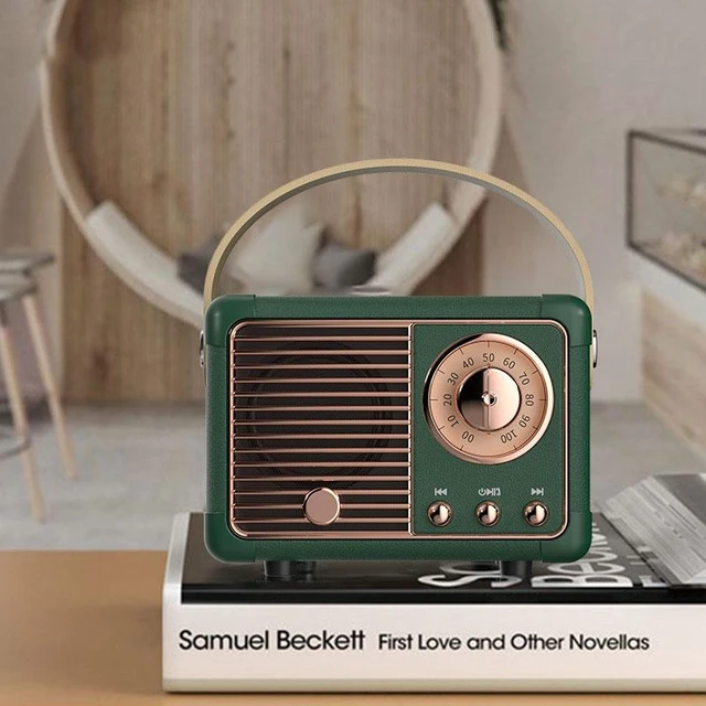 Alt view image 2 of 2 - SOEWIOU Green Retro Bluetooth Speaker, Mini Handheld Nostalgic Stereo Speaker, High-Fidelity Heavy Bass Portable Wireless Audio for Outdoor Home
