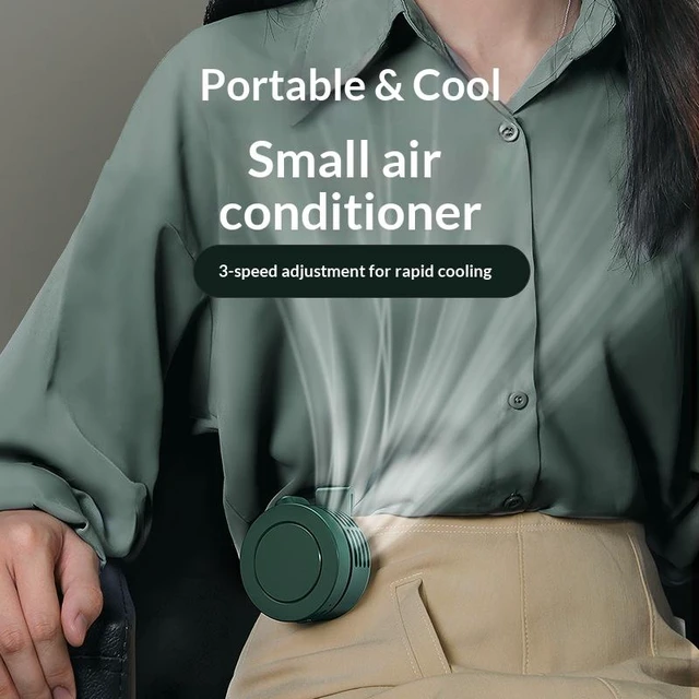 Alt view image 8 of 10 - SOEWIOU Retro Green Clip-on Mini Fan, Ultra Quiet USB Portable Fan, 3-in-1 Neck Hanging / Desktop / Handheld Small Personal Cooling Fan