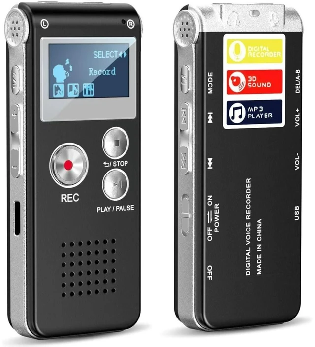 Alt view image 5 of 9 - SOEWIOU High-Definition Noise-Canceling Voice Recorder, Ultra-Long Standby, Voice-Activated, Multi-Language, Ideal for Meetings & Study