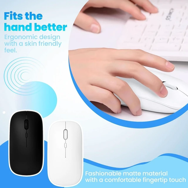 Alt view image 11 of 11 - Wireless Mous - Bluetooth Silent Mouse with Colorful Box Packaging, Slim Mice for Laptop/PC/Tablet, Pink