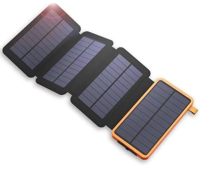 Alt view image 6 of 10 - SOEWIOU 20000mAh Foldable Solar Power Bank, Waterproof Portable Charger with LED Flashlight Outdoor Camping Emergency External Battery