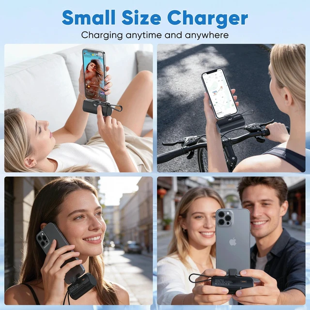 Alt view image 13 of 14 - SOEWIOU Portable Charger Power Bank for iPhone Android with LED Display 5000mAh Mini Fast Charger Battery Pack Compatible with iPhone 15/14/13/12