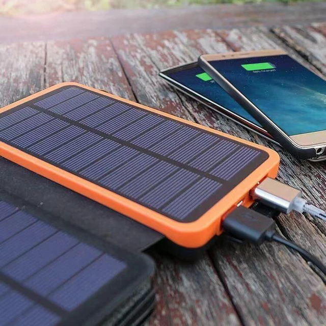 Alt view image 8 of 10 - SOEWIOU 20000mAh Foldable Solar Power Bank, Waterproof Portable Charger with LED Flashlight Outdoor Camping Emergency External Battery