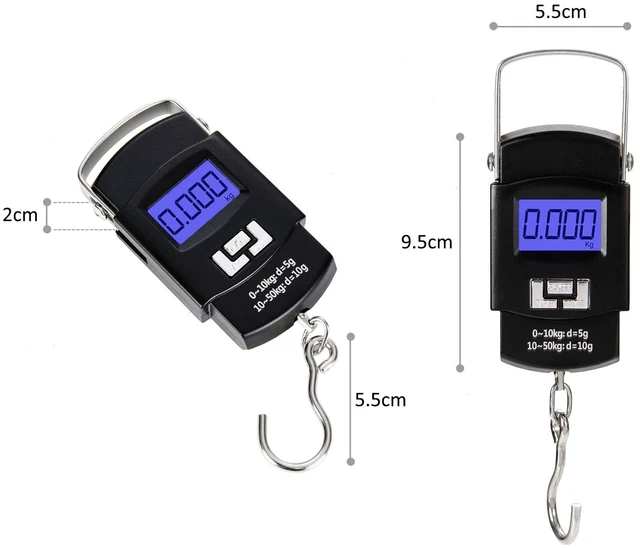 Alt view image 9 of 14 - SOEWIOU Portable Luggage Scale 50kg/110lb Electronic Digital Suitcase Weight Scale Travel Bag Hanging Weighing Scale