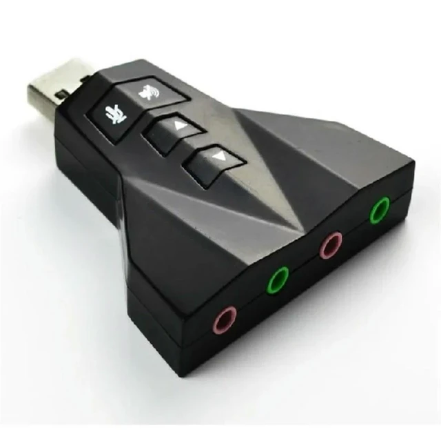 Alt view image 2 of 3 - SOEWIOU Double Sound Card Virtual 7.1 Channel USB 2.0 Audio Adapter Dual Microphone and Headset 7.1Ch 3D Audio Sound Card