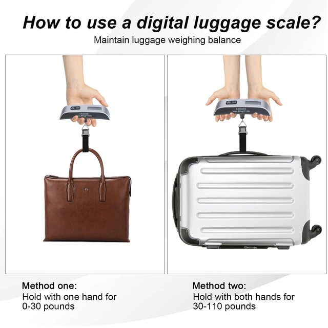 Alt view image 8 of 12 - 2 Pcs - silver Travel Digital Luggage Scale - Portable Baggage Scale - Suitcase Weight Scale - Ideal for Travel Scale Luggage Weight - 110LB/50KG, Includes Battery - Temperature Display Hanging Scales