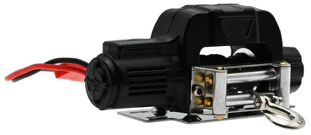 Alt view image 6 of 10 - SOEWIOU Black Metal Winch for TRX4 KM2 1/10 RC Crawler, Electric Remote Control Winch Upgrade Parts
