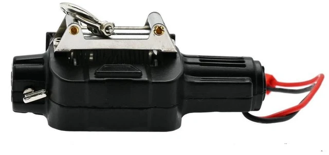 Alt view image 8 of 10 - SOEWIOU Black Metal Winch for TRX4 KM2 1/10 RC Crawler, Electric Remote Control Winch Upgrade Parts